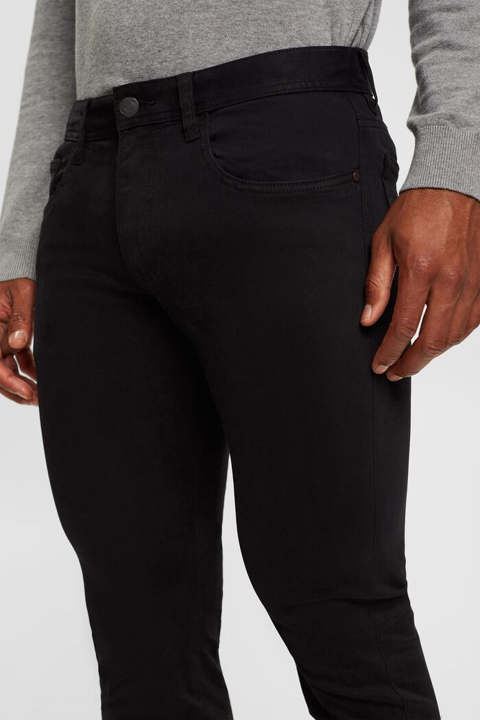 Kalhoty se štíhlým střihem Slim Fit, bio bavlna, BLACK, detail image number 0