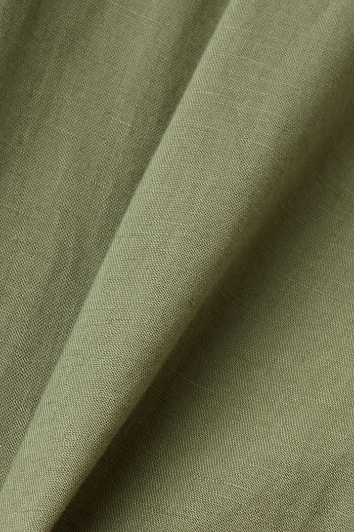 Propínací košile ze směsi bavlny a lnu, LIGHT KHAKI, detail image number 5
