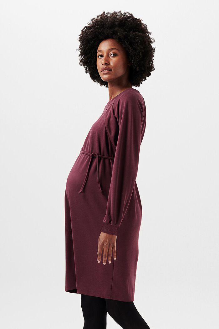 Žerzejové šaty s úpravou pro kojení, PLUM BROWN, detail image number 4