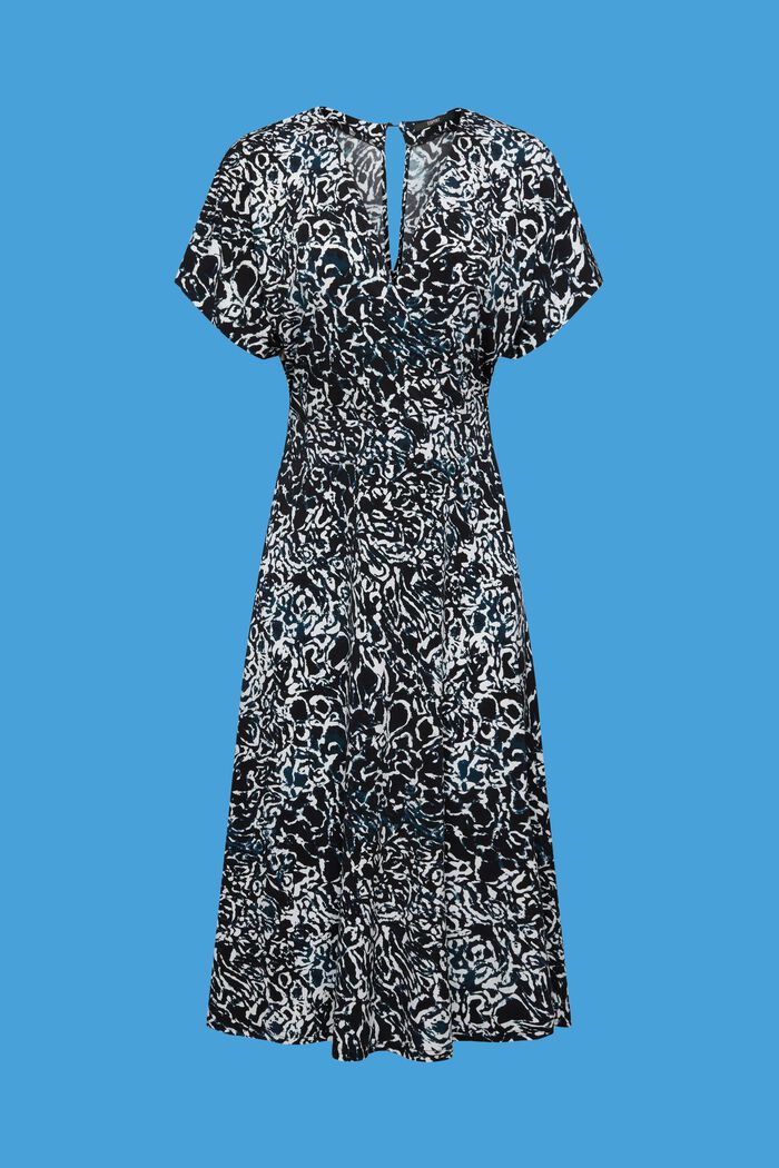 Žerzejové šaty se špičatým výstřihem a potiskem, BLACK, detail image number 6