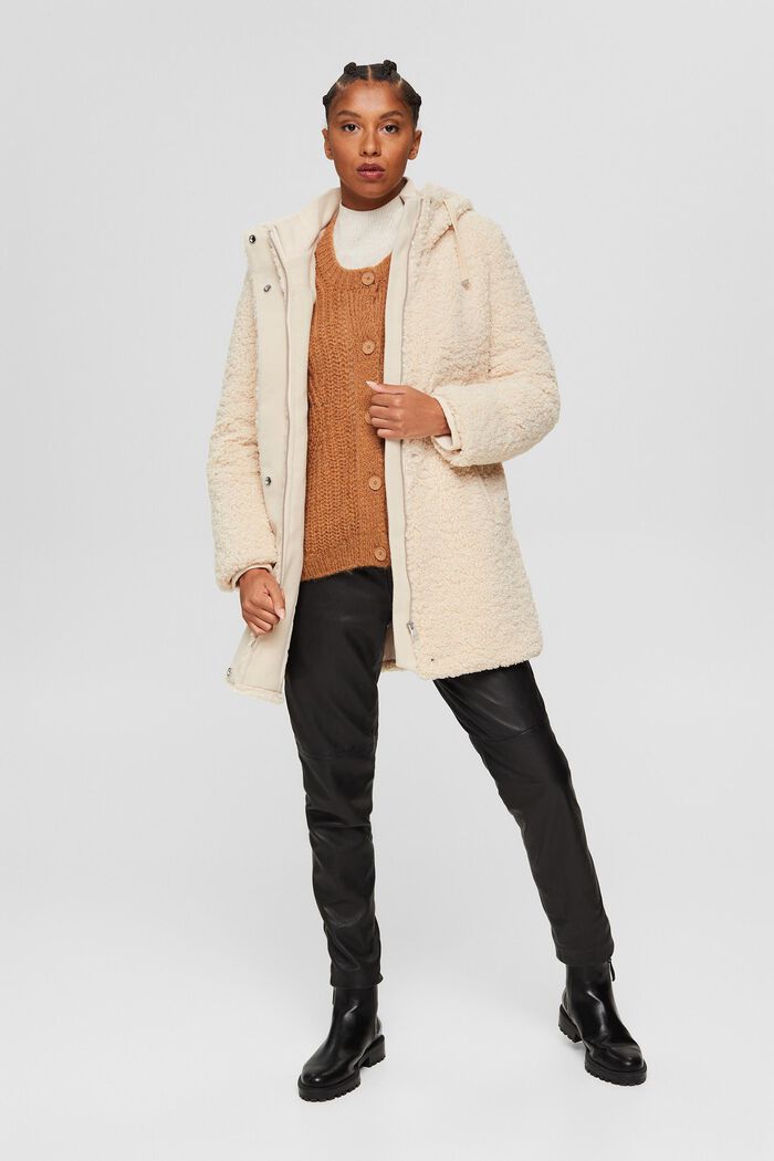 Kabát z imitace kožešiny, s kapucí, ICE, detail image number 1