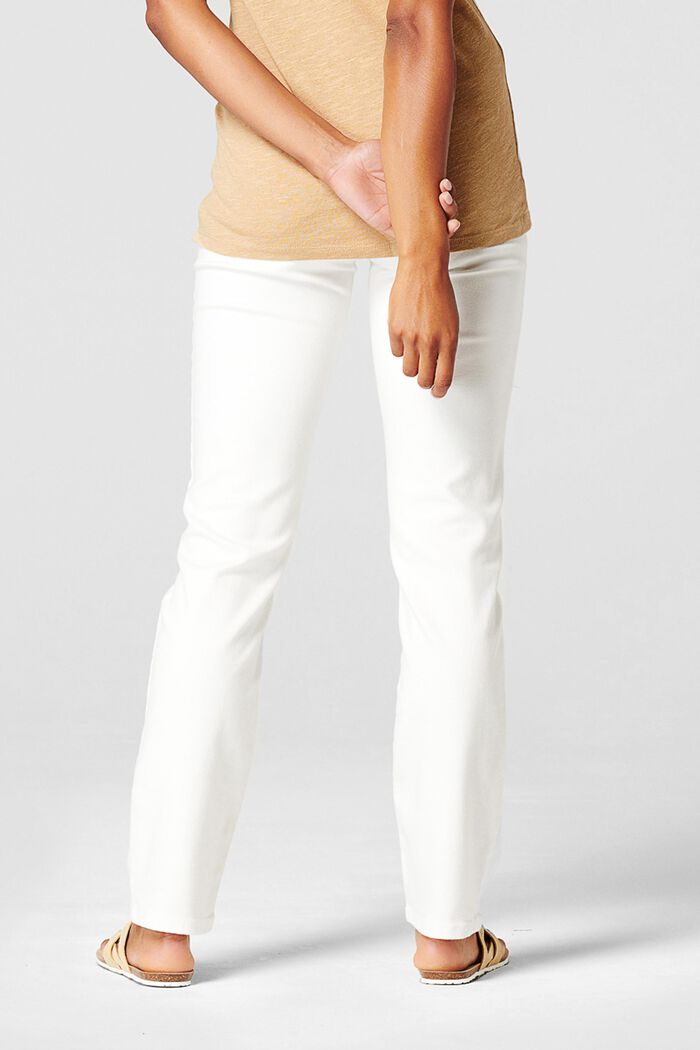 Strečové džíny s pásem nad bříško, BRIGHT WHITE, detail image number 1