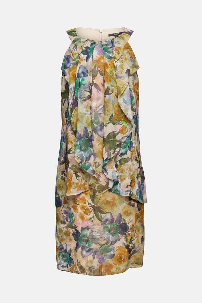 Z recyklovaného materiálu: šifonové šaty s květovaným vzorem, OFF WHITE, detail image number 6