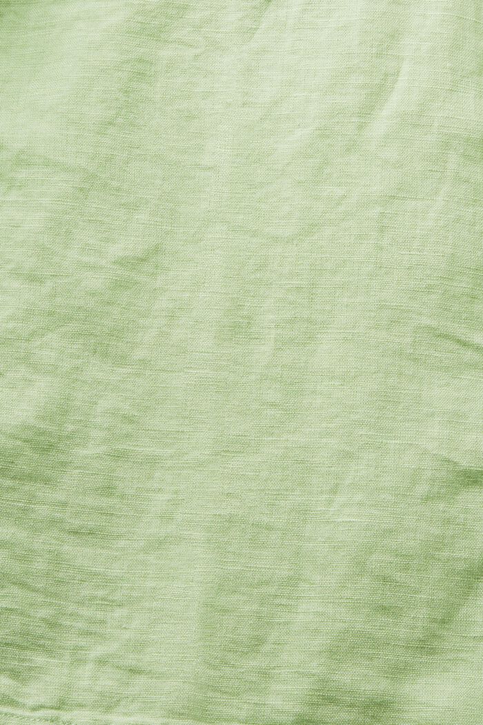 Košilová halenka ze směsi bavlny a lnu, LIGHT GREEN, detail image number 6