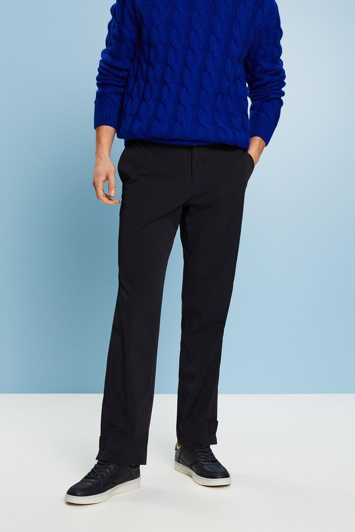 Teplákové kalhoty s rovným střihem straight fit, BLACK, detail image number 0