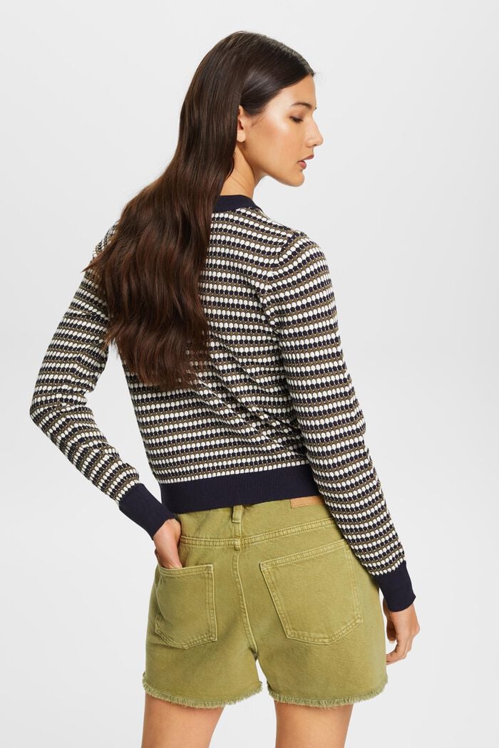 Vícebarevný pulovr, směs s bavlnou, NAVY, detail image number 3
