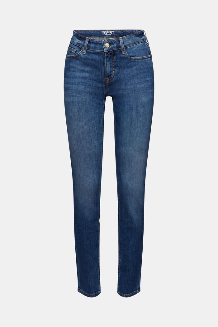 Slim Fit džíny se střední výškou pasu, BLUE MEDIUM WASHED, detail image number 7