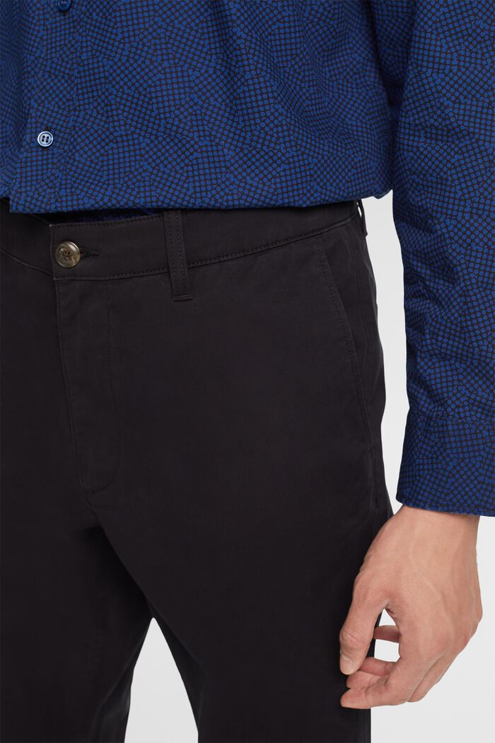 Kalhoty chino, bavlněný kepr, BLACK, detail image number 2
