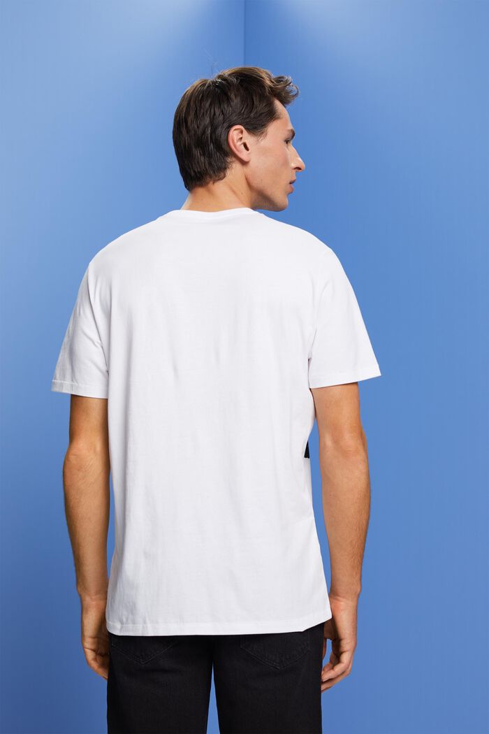 Tričko s kulatým výstřihem ke krku a s potiskem, 100% bavlna, WHITE, detail image number 3
