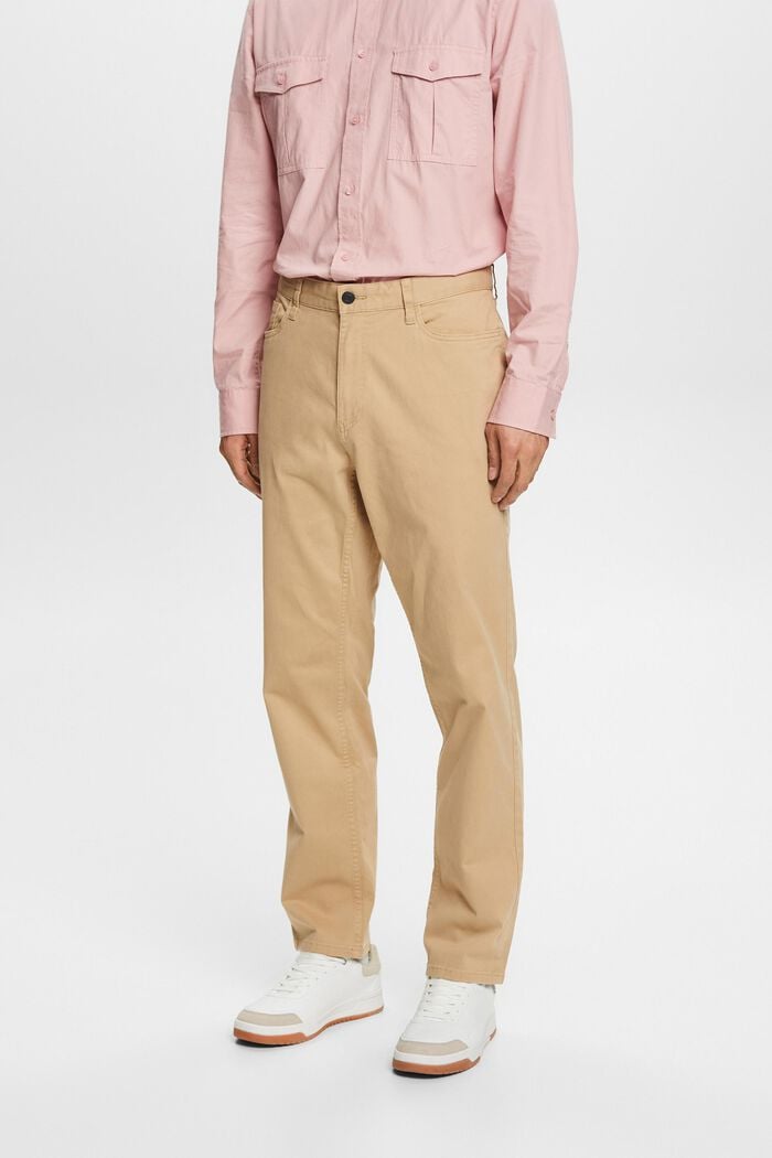 Klasické kalhoty s rovným střihem, BEIGE, detail image number 0