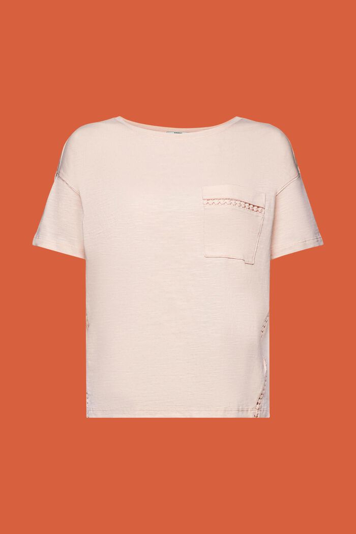 Tričko s krajkovými stužkami, 100% bavlna, PASTEL PINK, detail image number 6