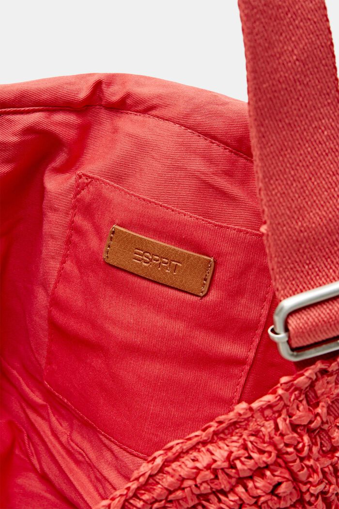 Tkaná slaměná crossbody kabelka, ORANGE RED, detail image number 4