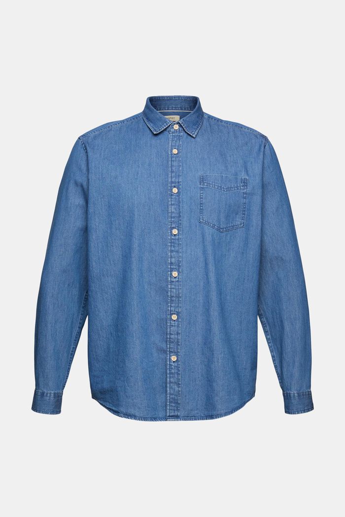 Džínová košile s náprsní kapsou, BLUE MEDIUM WASHED, detail image number 7