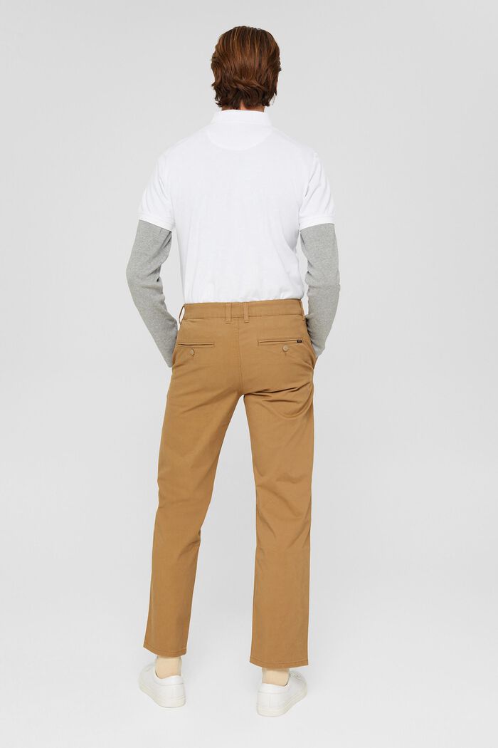 Rovné kalhoty chino z bio bavlny, CAMEL, detail image number 3