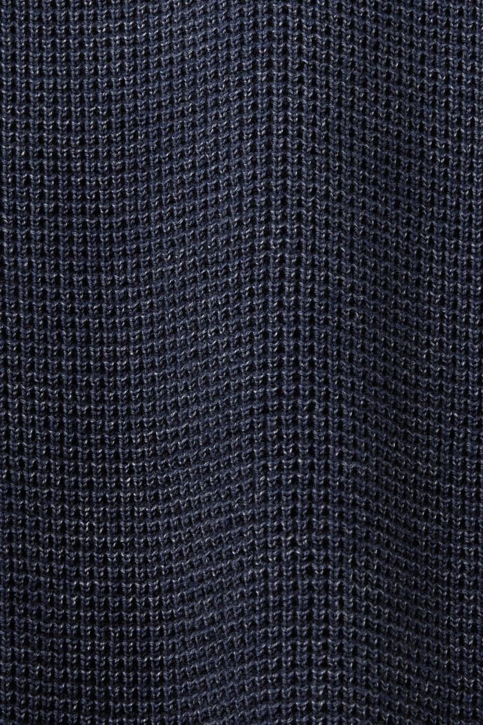 Pruhovaný svetr s polovičním zipem, 100% bavlna, NAVY, detail image number 4
