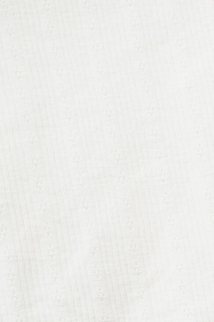 Žebrové tričko s dírkovaným vzorem, OFF WHITE, detail image number 4