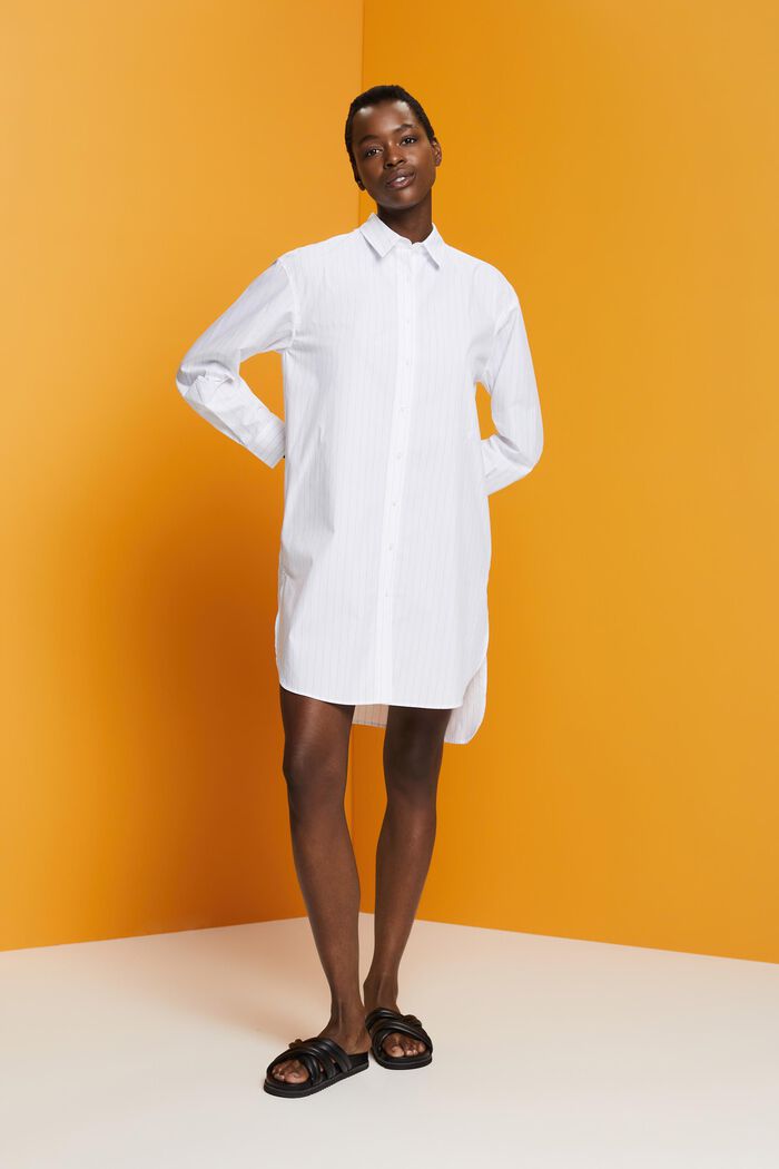 Pruhované košilové šaty, 100% bavlna, WHITE, detail image number 5