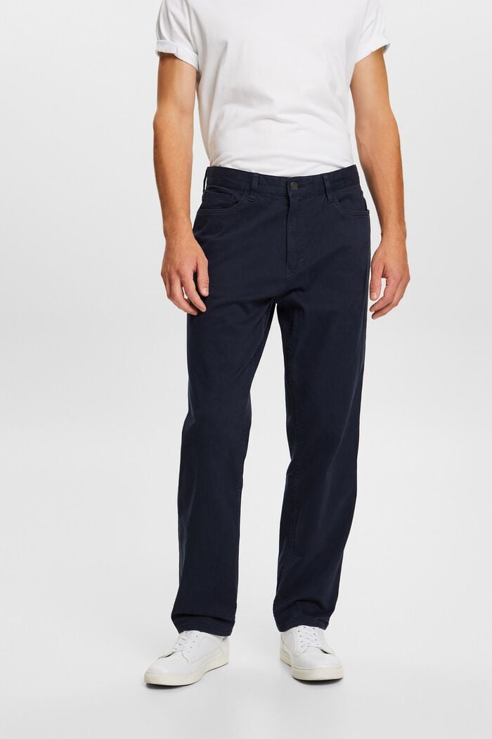 Klasické kalhoty s rovným střihem, NAVY, detail image number 0