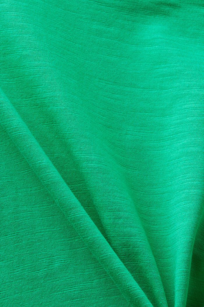 Tričko s hlubším kulatým výstřihem, materiál slub, GREEN, detail image number 4