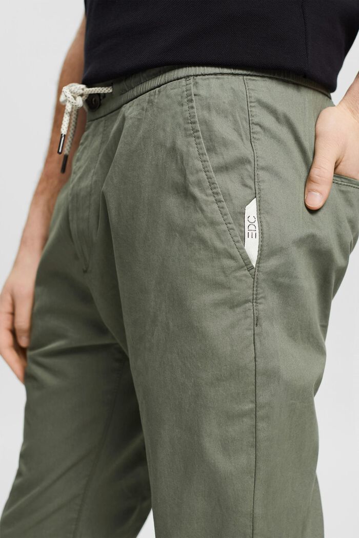 Lehké kalhoty chino se šňůrkou na stažení, OLIVE, detail image number 0