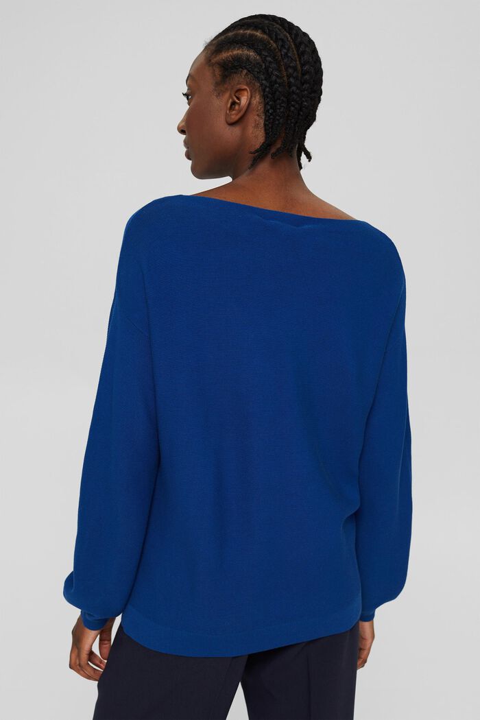 Pletený pulovr ze 100% bio bavlny, BRIGHT BLUE, detail image number 3