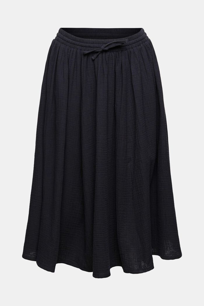 Midi sukně s pomačkaným efektem, BLACK, detail image number 6