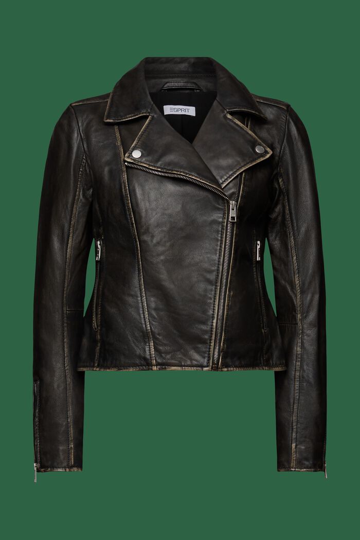 Kožená motorkářská bunda, BLACK, detail image number 7