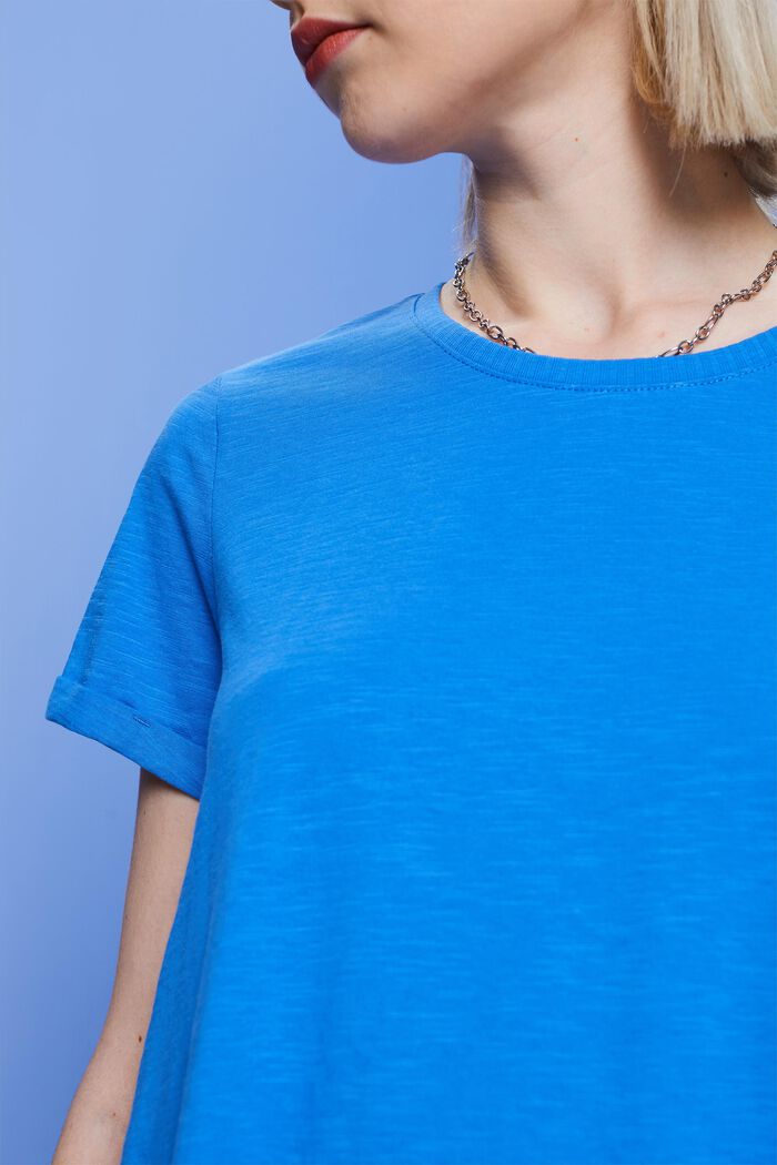 Basic tričko s kulatým výstřihem, 100 % bavlna, BRIGHT BLUE, detail image number 2