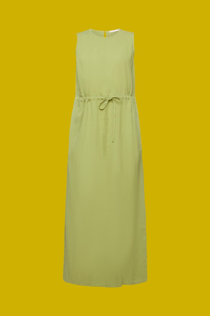 Maxi šaty z pomačkaného materiálu, PISTACHIO GREEN, detail image number 7