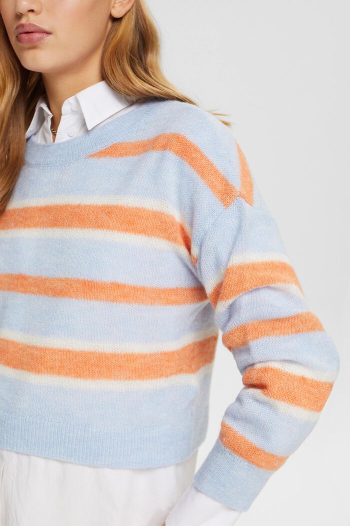 Proužkovaný pletený pulovr, PASTEL BLUE, detail image number 2