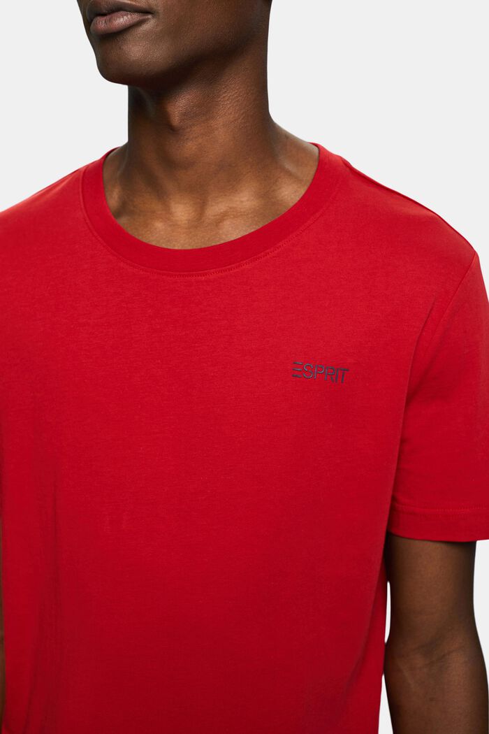 Tričko s logem, z bavlněného žerzeje, DARK RED, detail image number 3