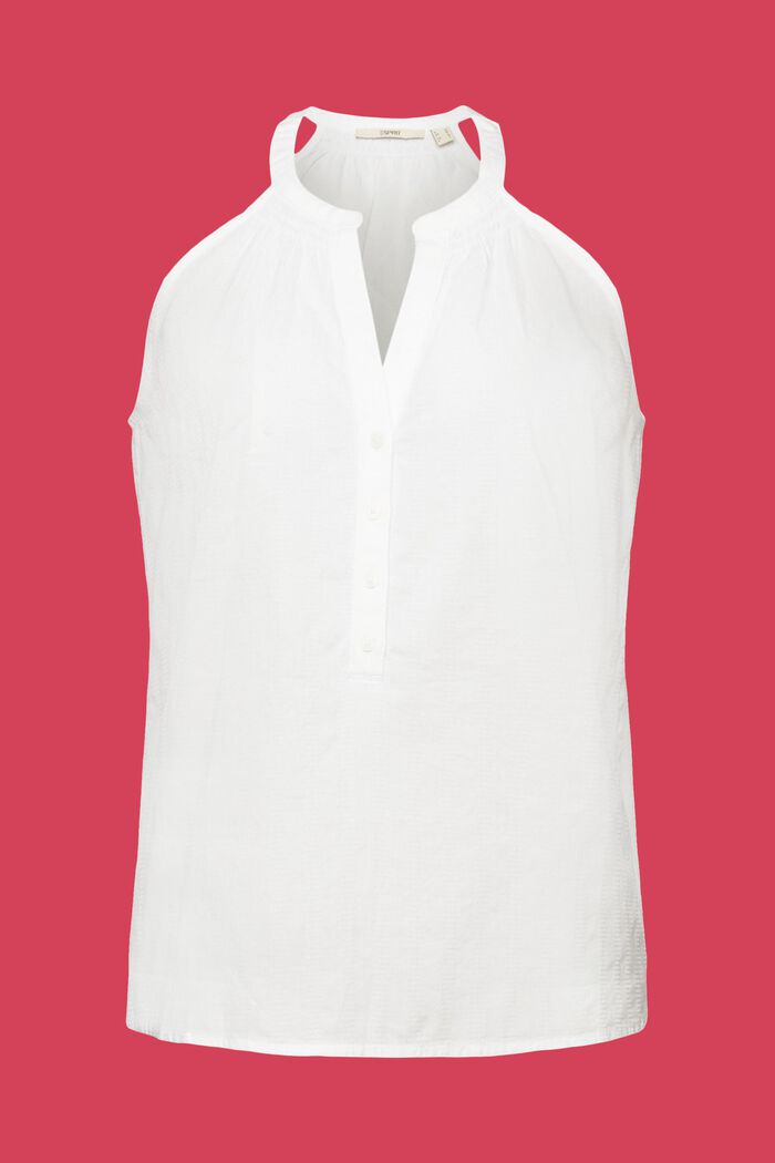 Halenka bez rukávů, 100 % bavlna, WHITE, detail image number 6