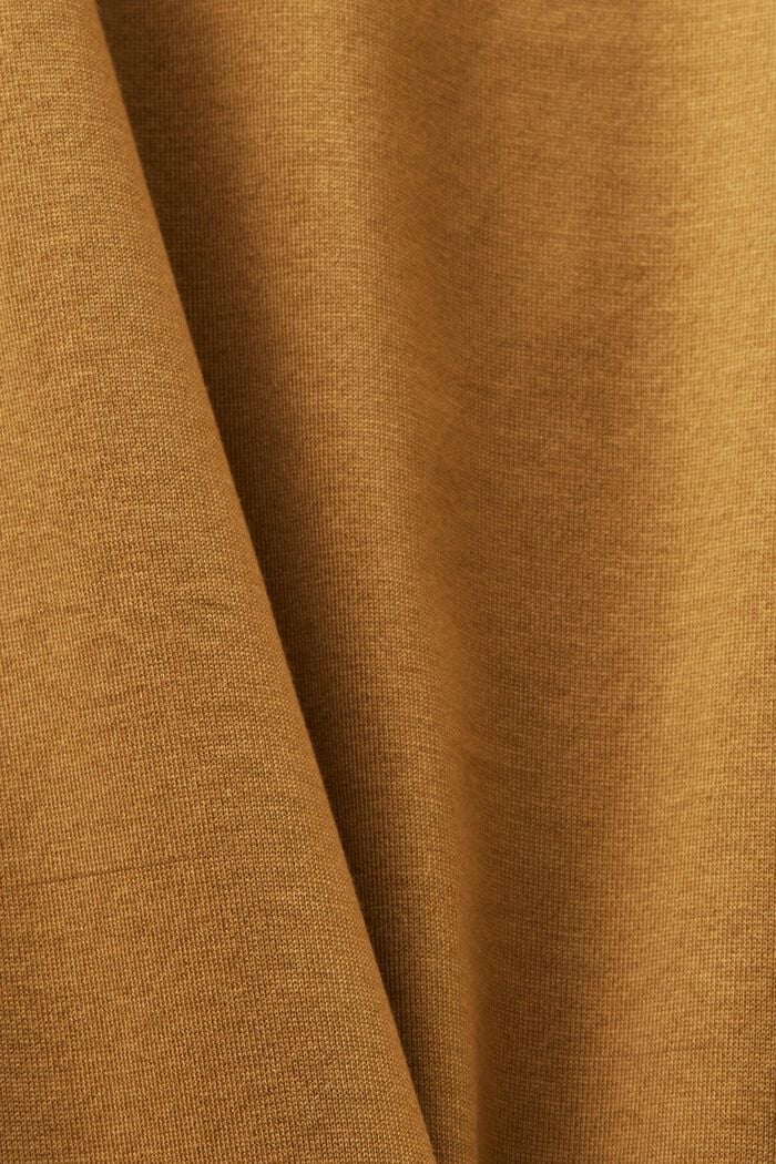 Žerzejové tričko s kulatým výstřihem, 100% bavlna, TOFFEE, detail image number 5