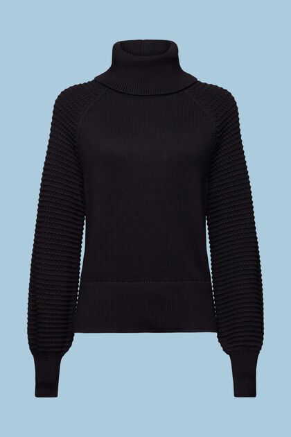 Bavlněný pulovr s nízkým rolákovým límcem