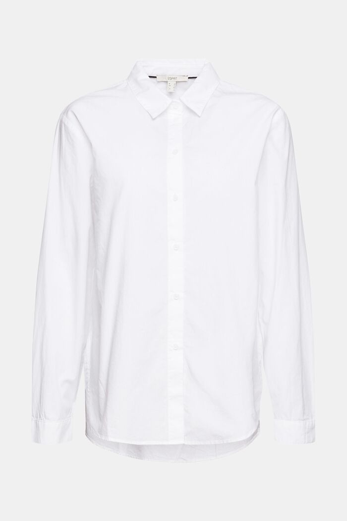 Oversize košilová halenka z bavlny, WHITE, overview
