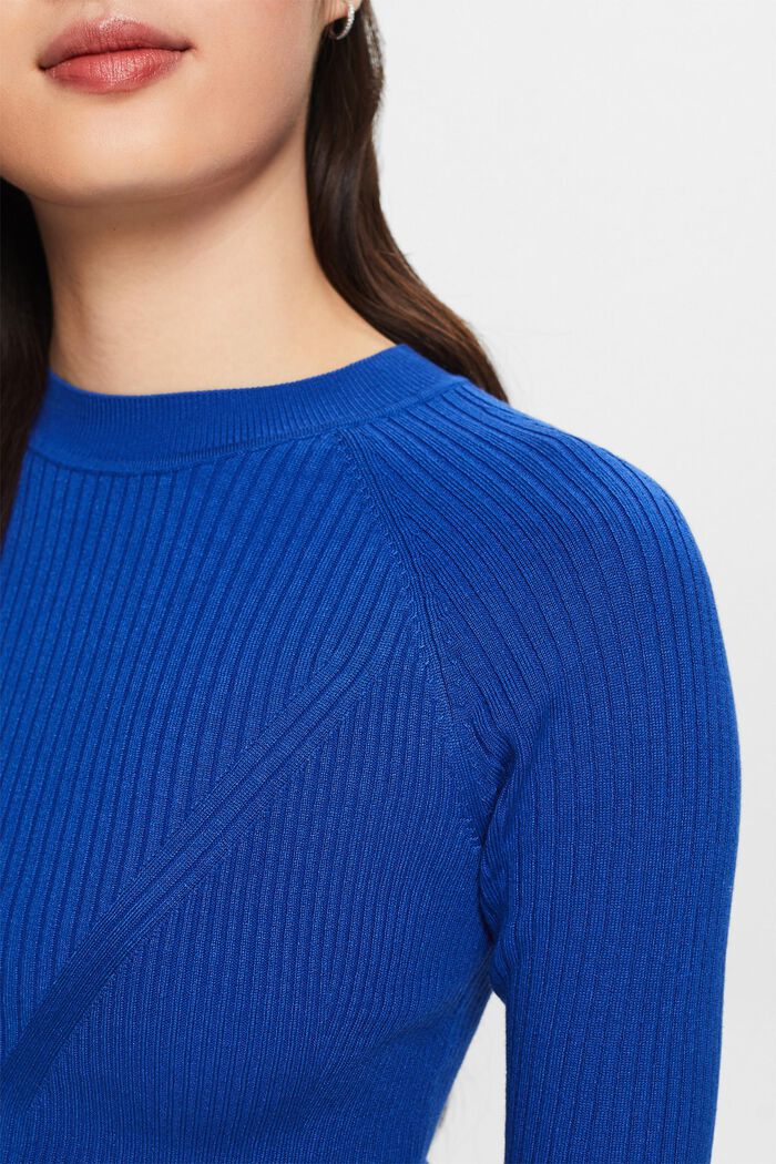 Žebrový pulovr s krátkým rukávem, BRIGHT BLUE, detail image number 3