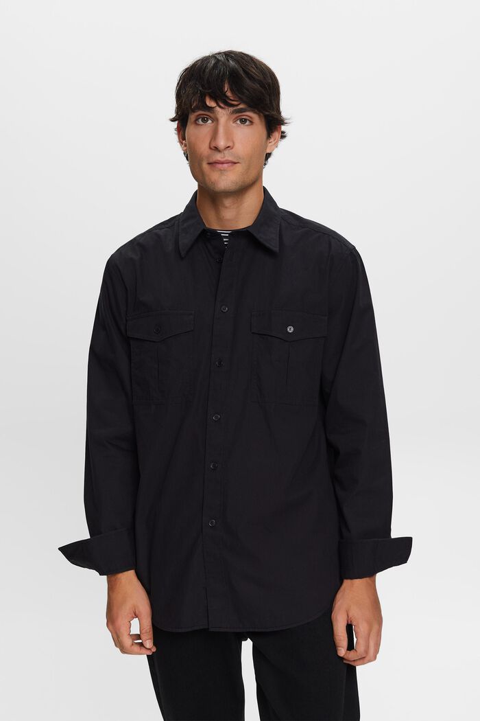 Utility košile z bavlny, BLACK, detail image number 1