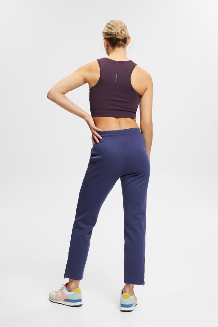 Joggingové kalhoty s manžetami na zip, bio bavlna, NAVY, detail image number 3