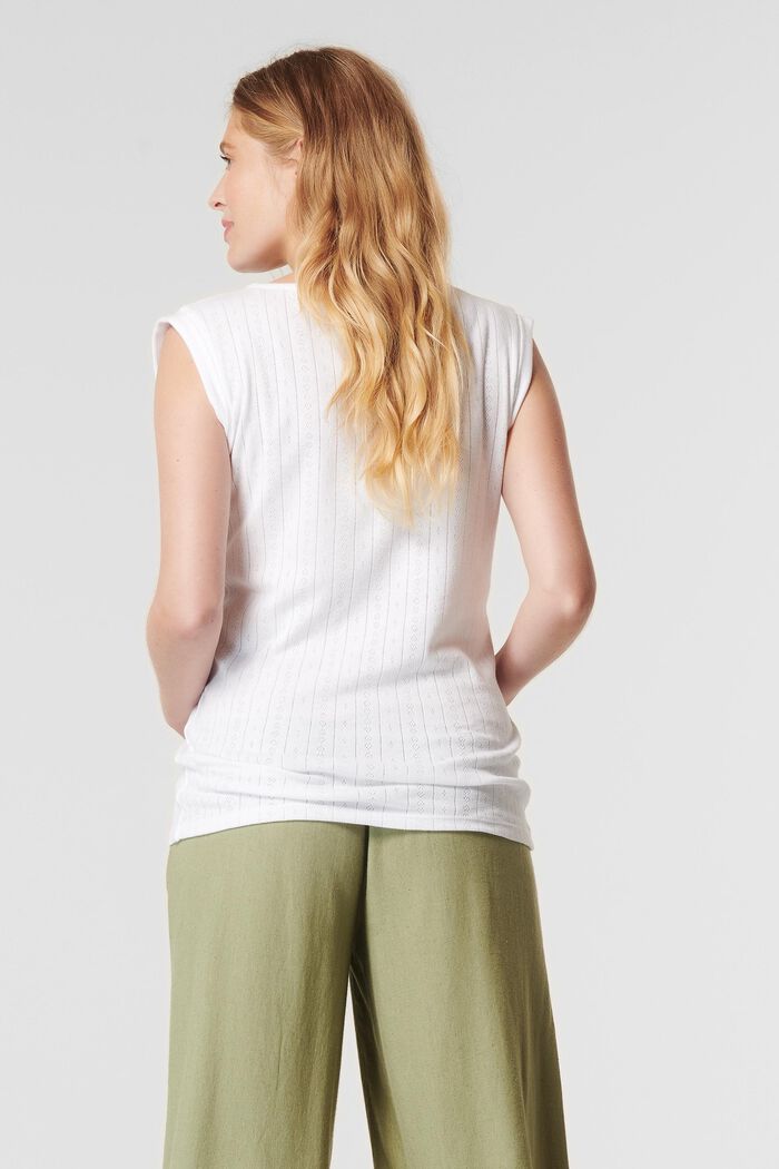 Tričko s jemným dírkovaným vzorem, bio bavlna, BRIGHT WHITE, detail image number 2