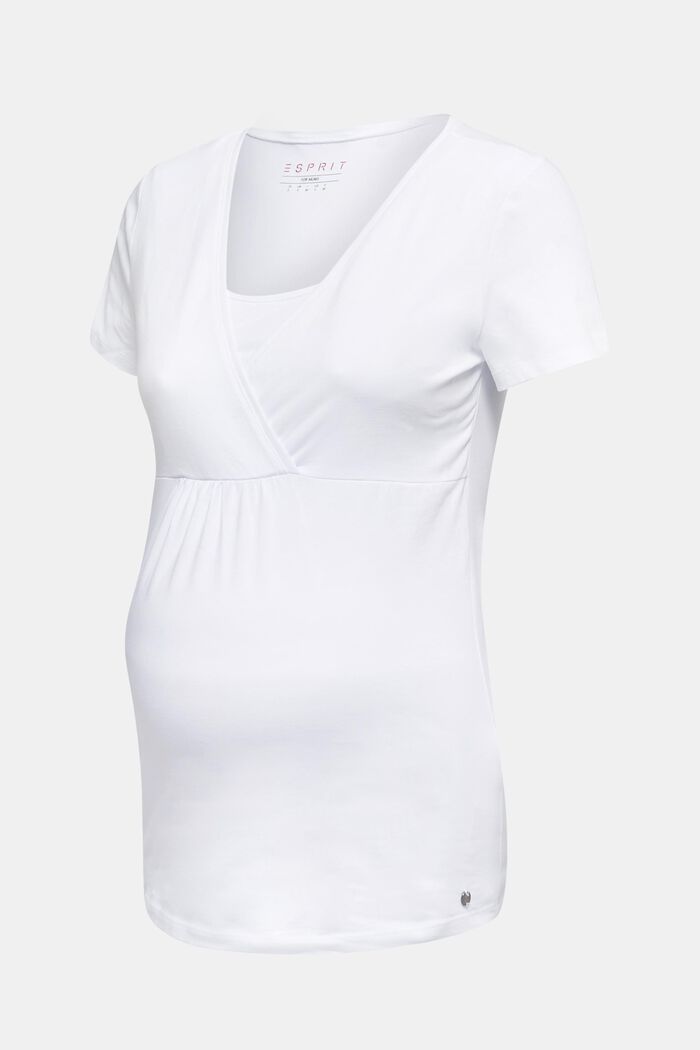 Strečové tričko na kojení, WHITE, detail image number 0