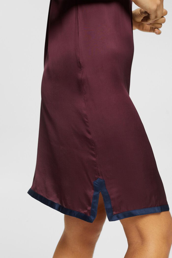 Saténová košilka, LENZING™ ECOVERO™, BORDEAUX RED, detail image number 4