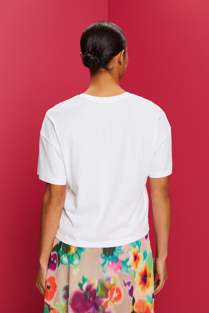 Zkrácené tričko oversize, 100% bavlna, WHITE, detail image number 3