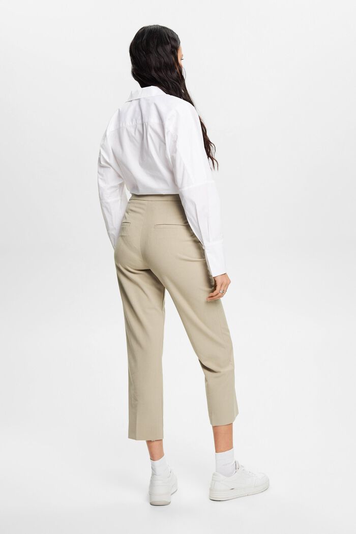 Zkrácené business kalhoty, DUSTY GREEN, detail image number 3