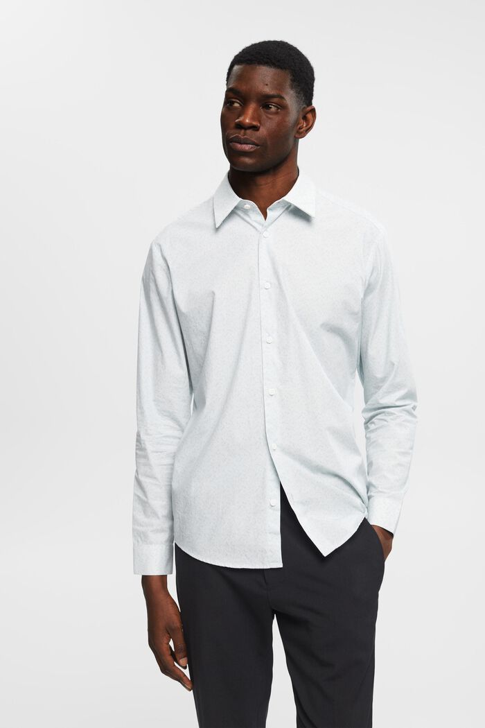 Vzorovaná bavlněná košile Slim Fit, WHITE, detail image number 0