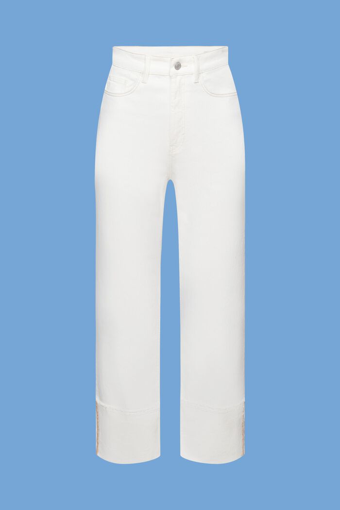 Džíny s vysokým pasem a ohrnutými nohavicemi, OFF WHITE, detail image number 6
