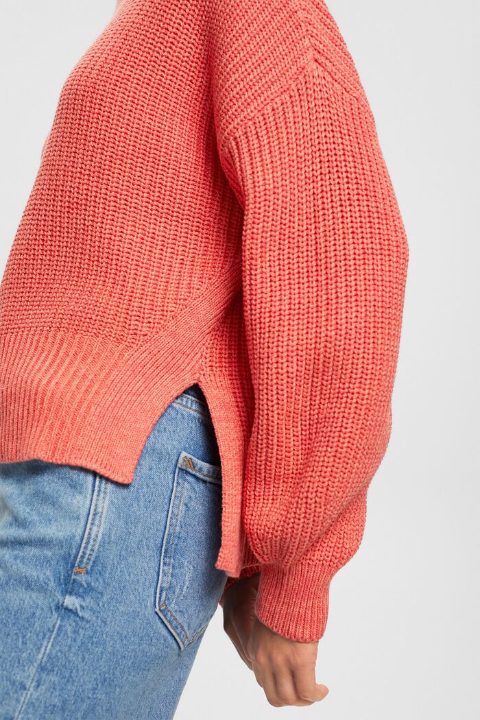 Pletený žebrový svetr, CORAL, detail image number 0
