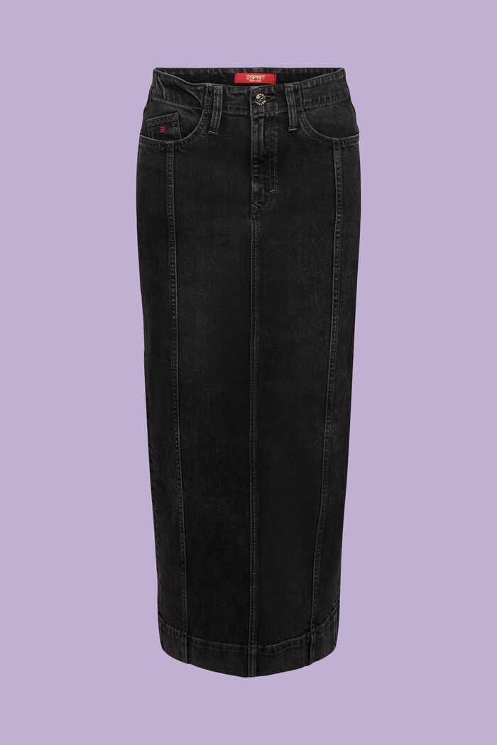 Džínová maxi sukně, BLACK DARK WASHED, detail image number 7