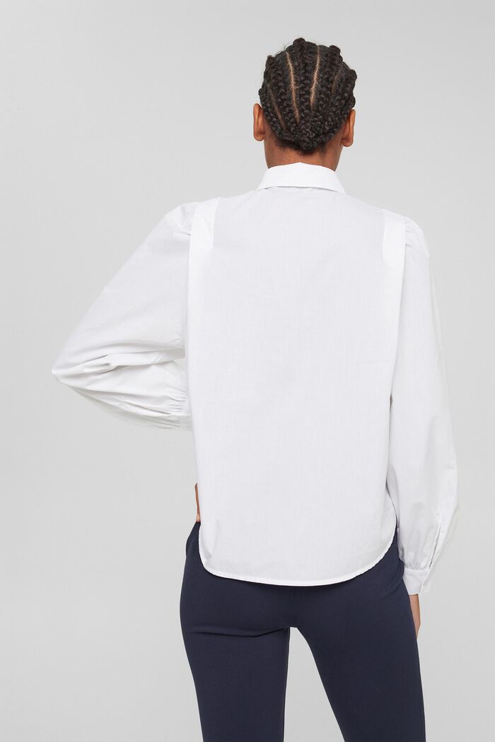 Košilová halenka ze 100% bio bavlny, WHITE, detail image number 3