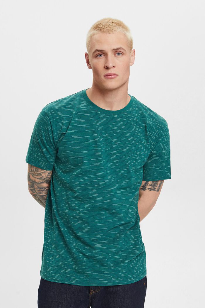 Jemně proužkované tričko, EMERALD GREEN, detail image number 0