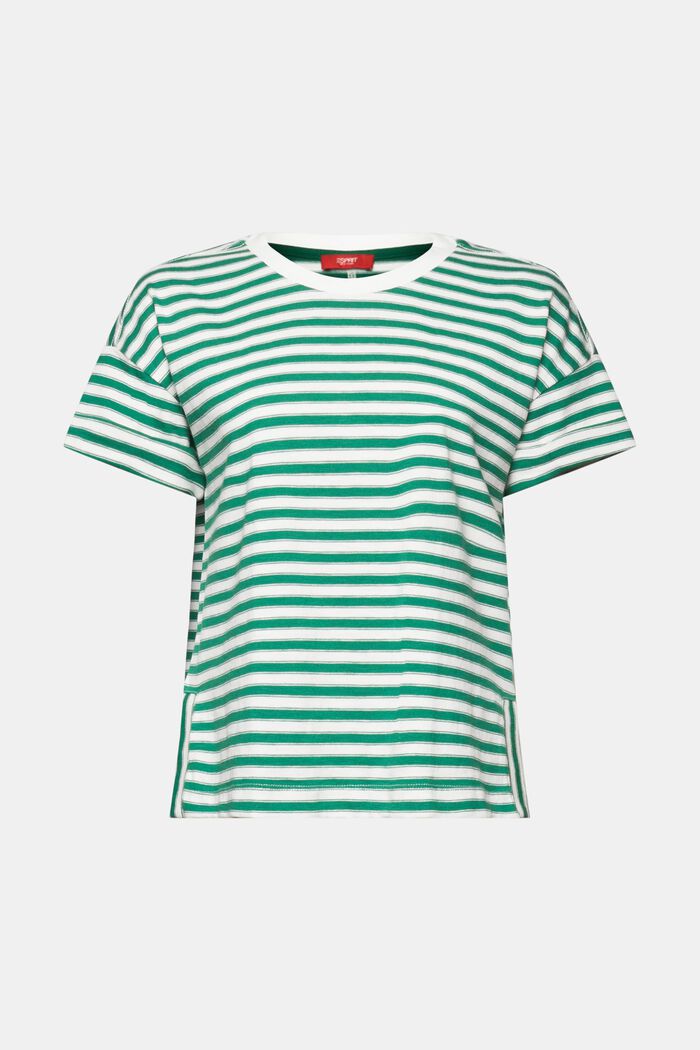 Proužkované tričko, 100% bavlna, DARK GREEN, detail image number 7